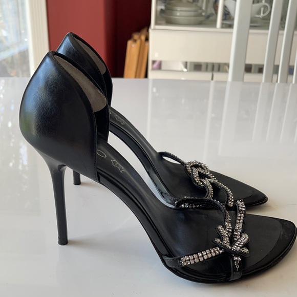 Aldo Size 8 Black Evening Heel with Rhinestones - Picture 1 of 2